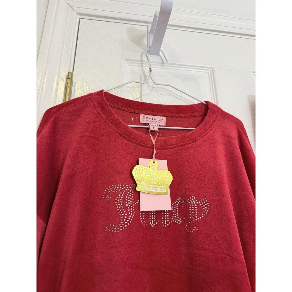NWT Juicy Couture Big Bling Velour Tracksuit Set in Coco Red - Picture 2 of 11